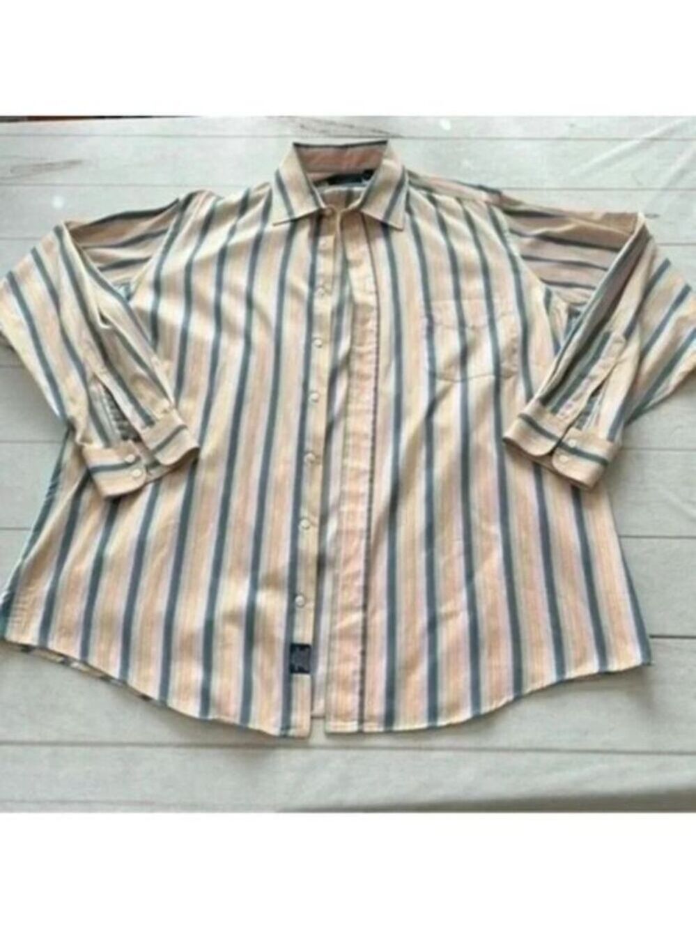 Burberry London Men’s Stripped multi colored long sleeve dress shirt 16 …